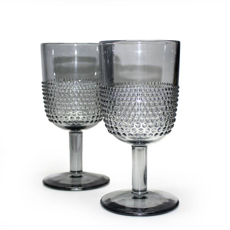 special goblet wine glass 230ml grey colored glass goblet