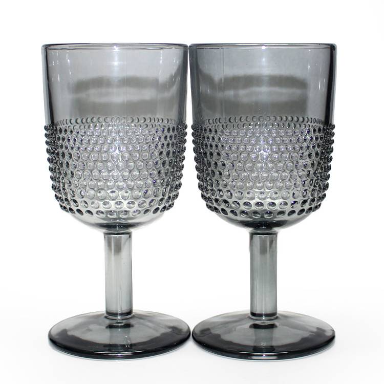LXHY-G005-1 Chinese knot design thick stem heavy cheap water crystal colored goblet wine glass