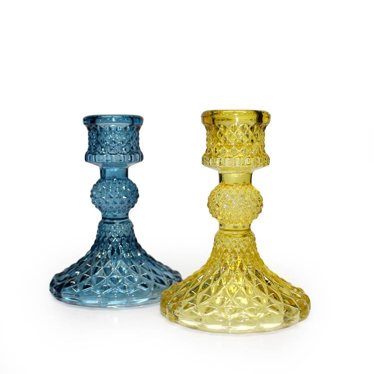 Crystal Look Classic table candlestick wedding in color ,set of 3