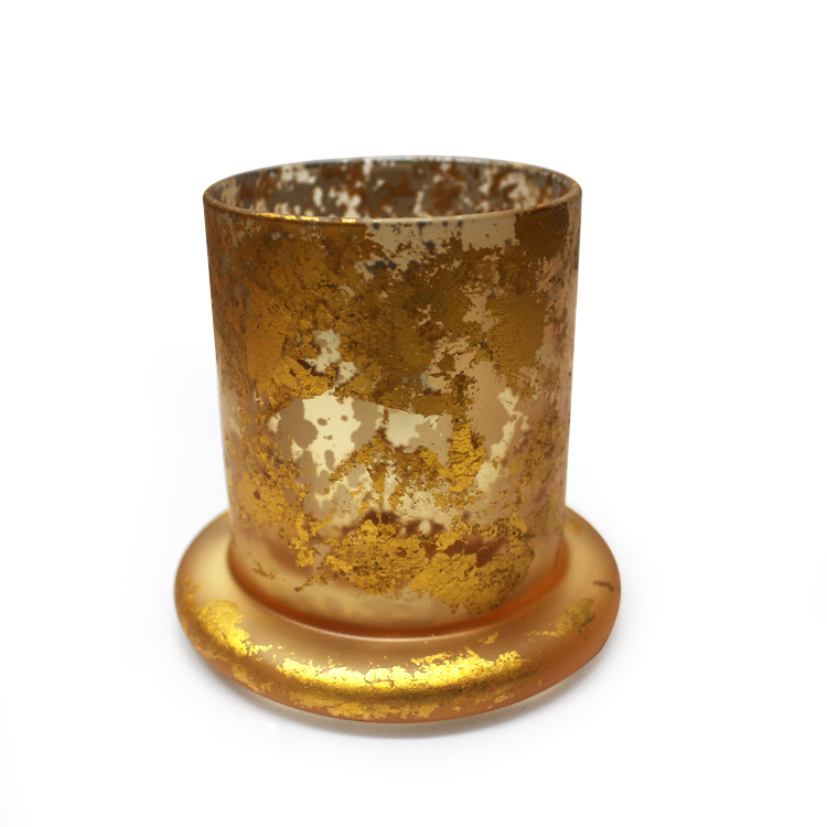 custom pattern luxury glass  votive candle holder home decor 2020 gold