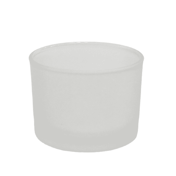 LX11080  empty cylinder candle holder glass frosted candle jars with metal lid