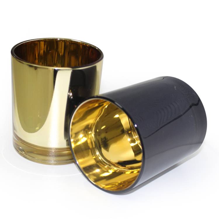 China Supplier glass gold plated on inside candle tumbler candle holder/candle cup