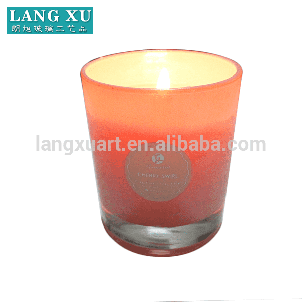 LXFJ001 size 7.2×8.5cm wax 130g burning time 21hours metallic color scented paraffin candle in glass jar