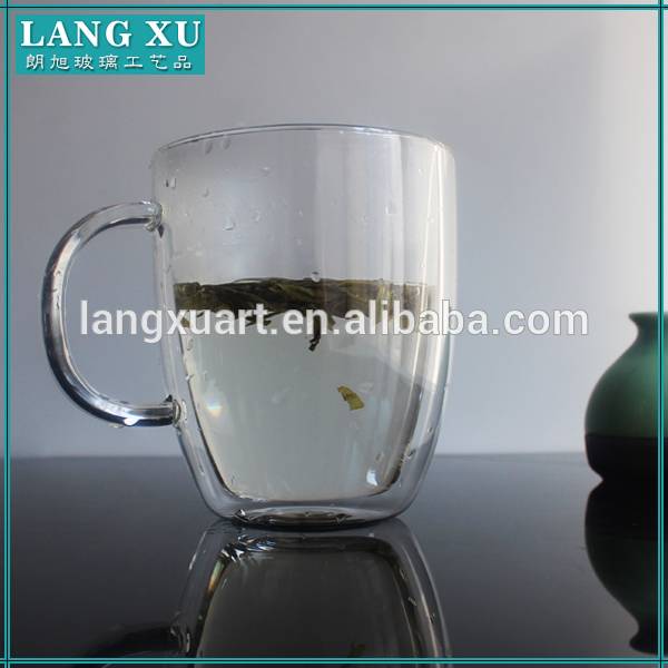 LXCZ-004 160ml custom double walled glass mug/drinking glass cheap wholesale