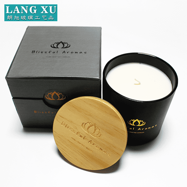 FAJ10X10 Best selling matte black glass candle jars wholesale for wax