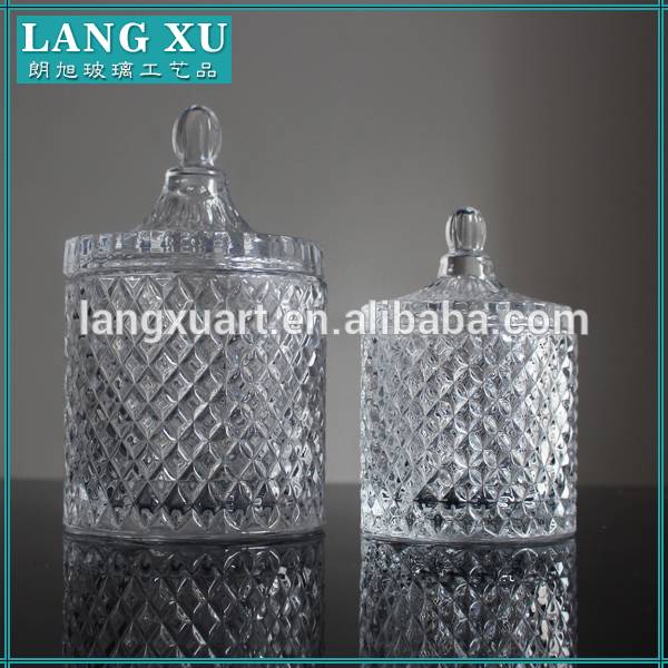 Transparent scented glass jars for candles