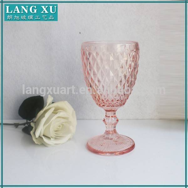 thick stem heavy wholesale colored pink water goblets