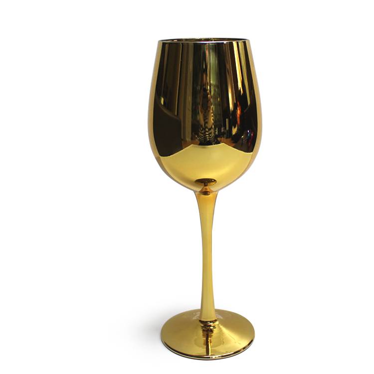 2019 Amazon hotsell electroplated gold colored red wine glass