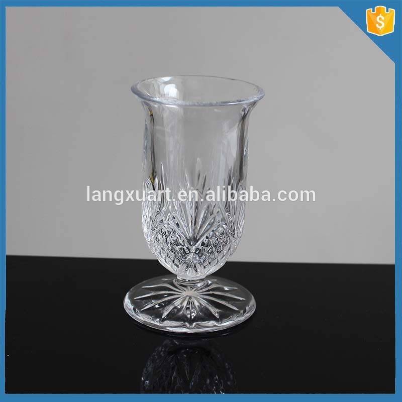 Crystal Footed carved vantage wholesale cheap glassware cup