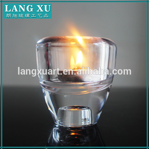 alibaba china supplier glass crystal tealight glass candle holders cone shaped