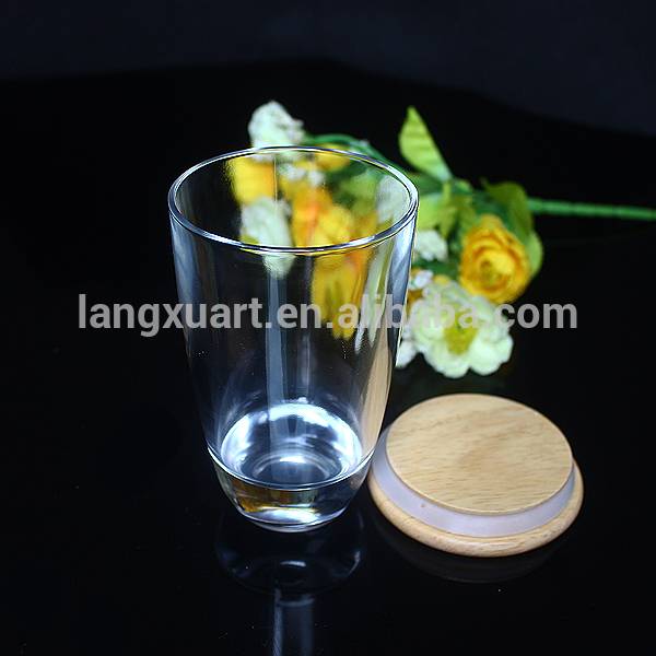 custom colors candle containers clear glass candle holder with lid