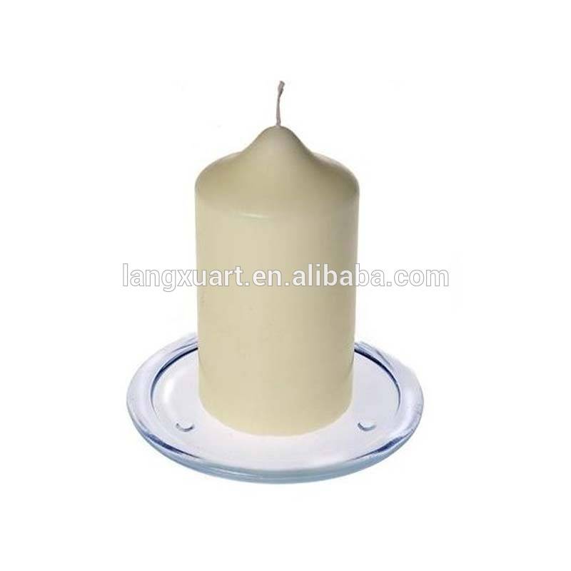 decorative clear glass candle plate wholesale