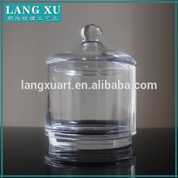 LXHY-T012 small glass wedding candy jar glass candle jars with lids