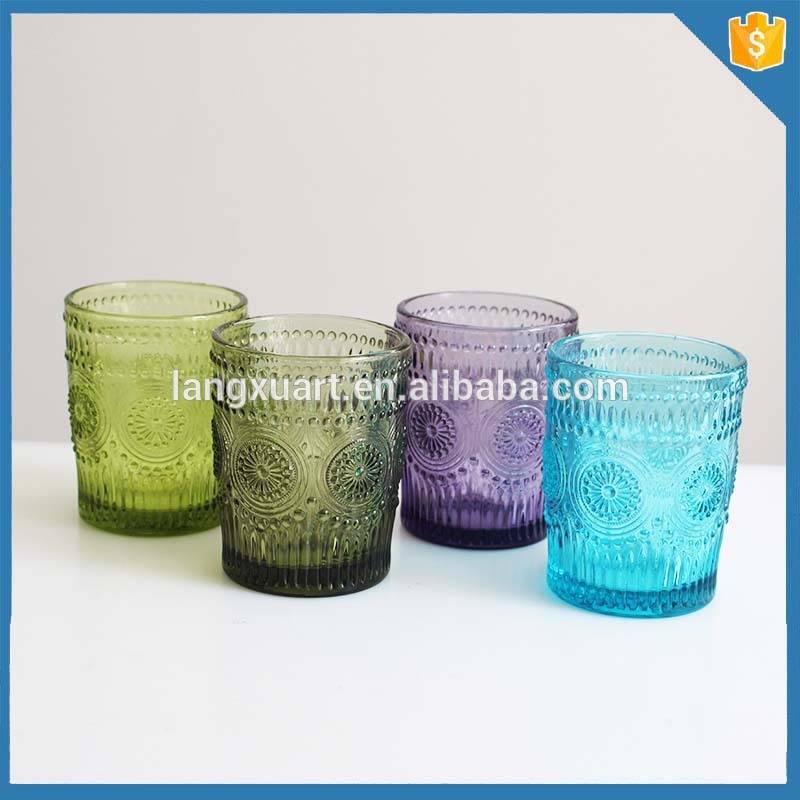 Factory super low price Coloured drinking glass Cup for water/wine/ice cream/yogurt