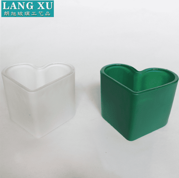 LX-GB152 6oz heart shaped colored glass votive candle holder wedding table decorations