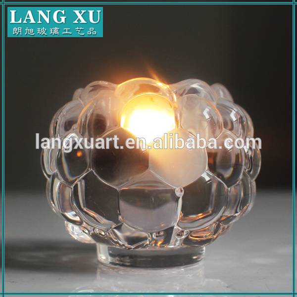 machine made bubble clear glass tealight candle holder
