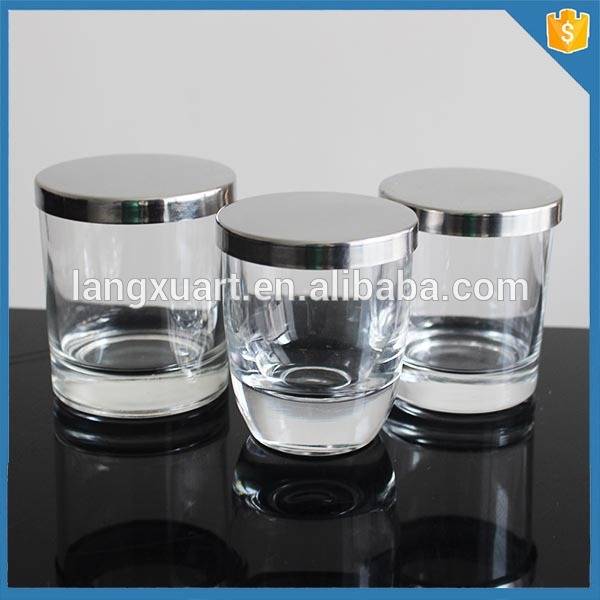 2016 new European clear candle glass jar with lid wholesale