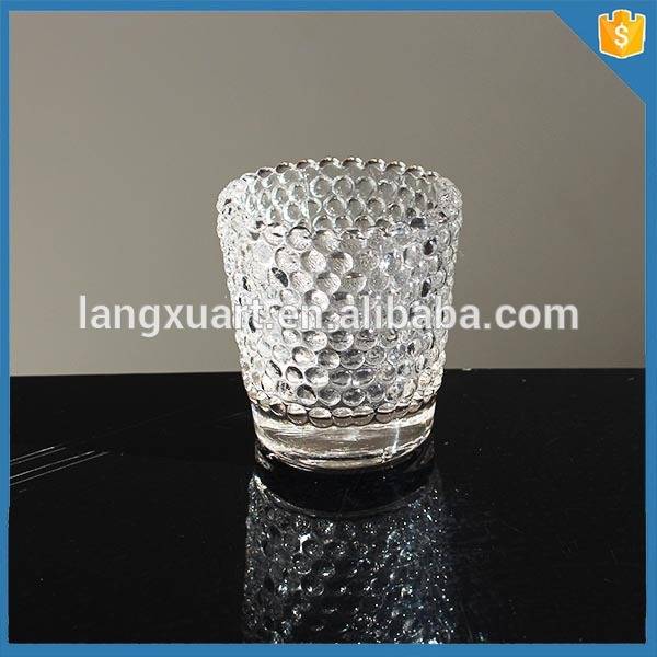 Small clear hobnail wholesale glass votive candles and holders bulk