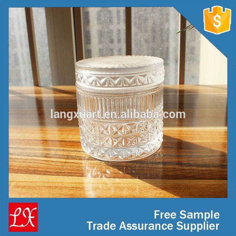 Factory direct homeware crystal jar cylinder shape Christmas decoration Glass Jar with Top Lid