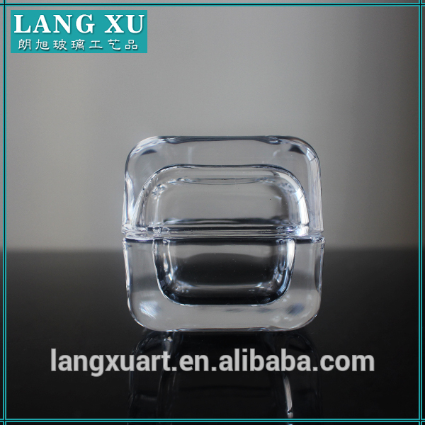 square glass candle jar