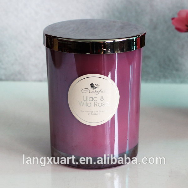 sprayed colored soy wax candle scented soy candle jar scented candle soy wax