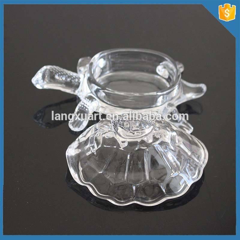 Popular design decorative glass turtle animal shape container for candle