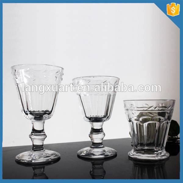 Hand pressed clear glassware wholesale for restaurant