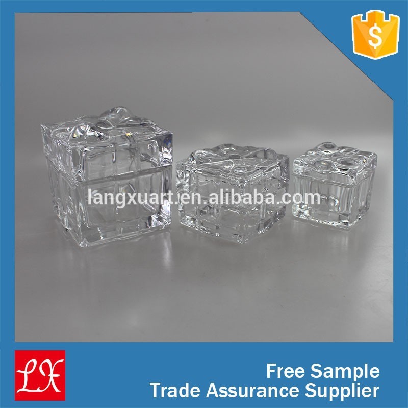 clear square crystal Canister