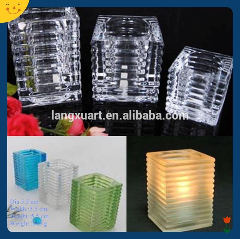 Glass candle holder Square shape candle holders
