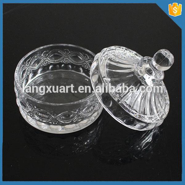 wholesale glass candy bowl small apothecary jars with glass lid