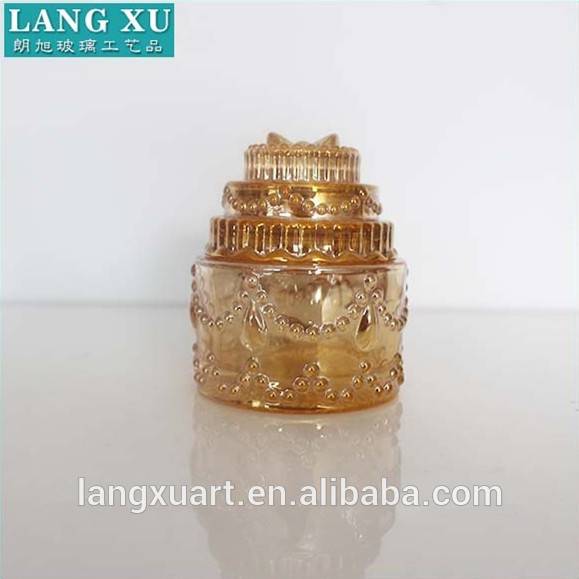 LXHY-T105-PG high quality gold platedwedding favor candy jar mini candy buffet jar with glass lid