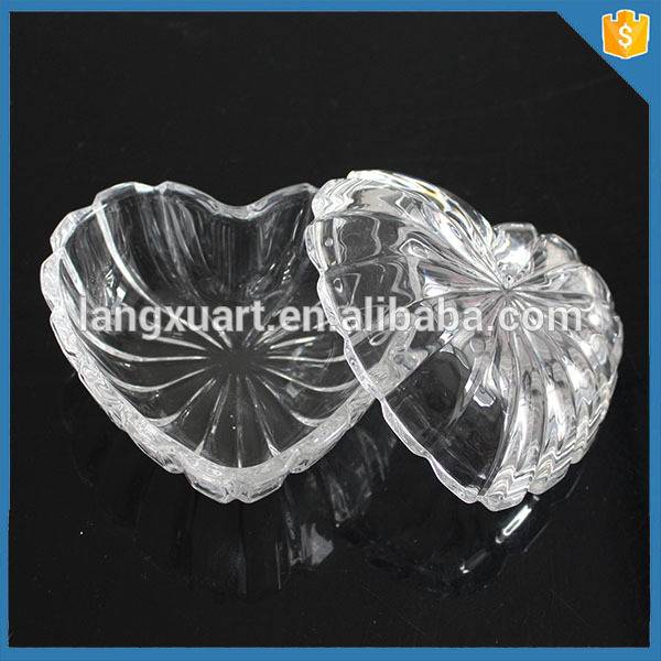 Heart Shaped glass jewelry box for wedding gift