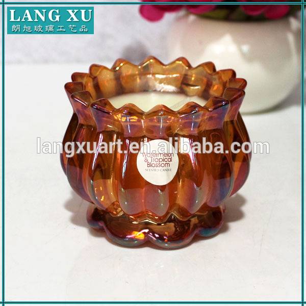 spray plating glass bowl with paraffin wax candle