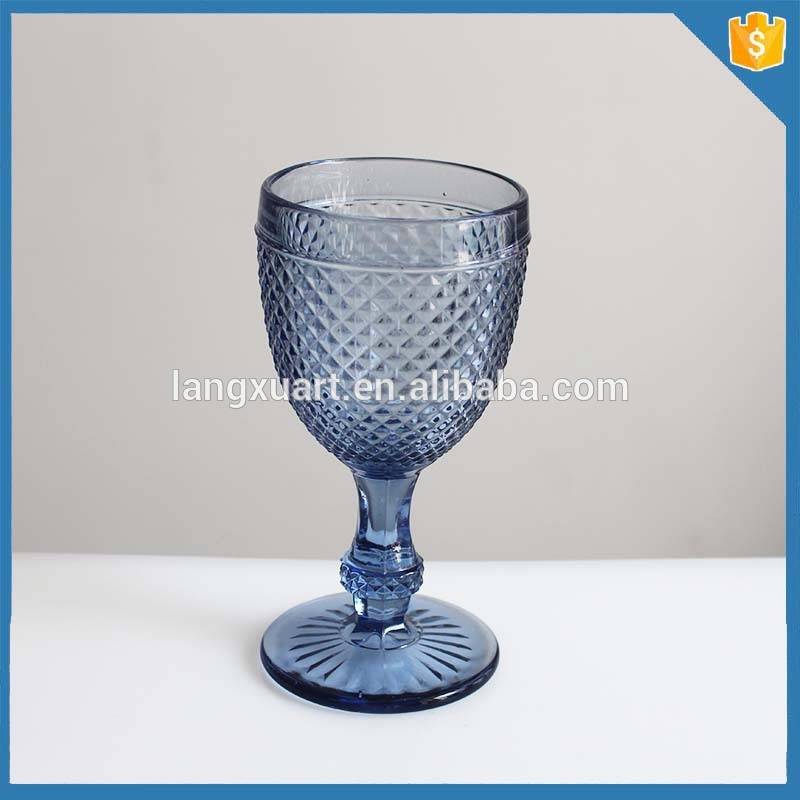 New in colored goblet wine Glass/ glass bees pressed wine goblet