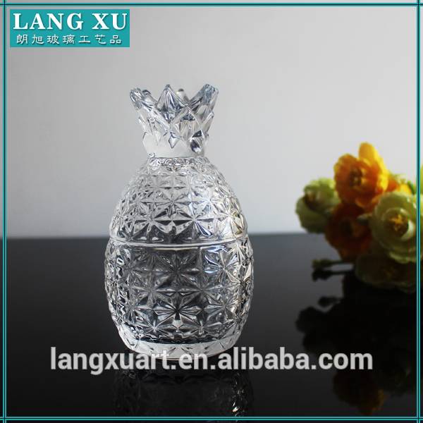 LX-T089 crystal glass pineapple candle holder