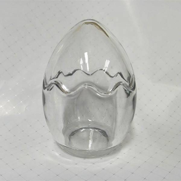 10.5*14.5cm clear crystal egg shaped glass cookie jar glass jar with lid