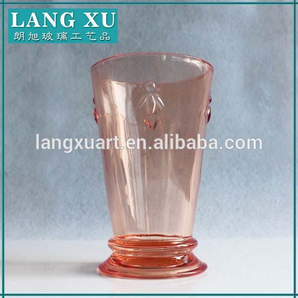 New design fancy short stemless wine glass, orange wine glass cup wholesale