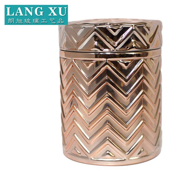LXHY-T038 weight 822g wholesale clear or colored crystal glass candle jar with lid