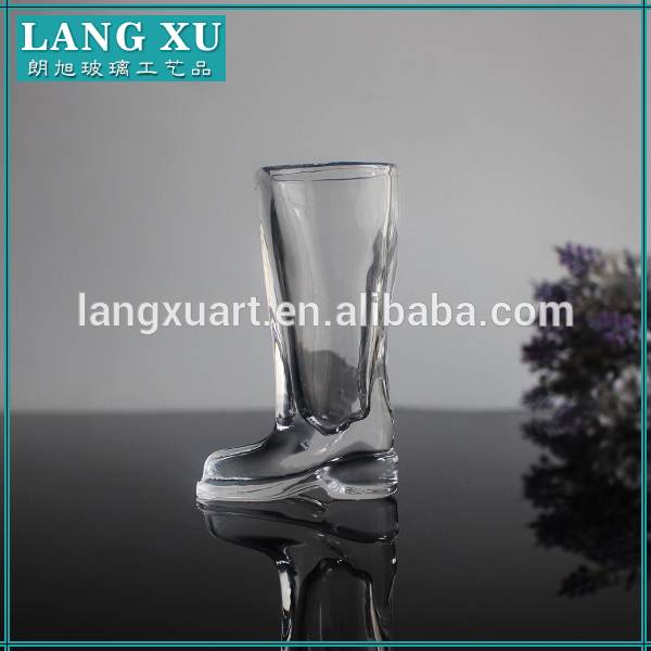 LXHY-S004 Eco-friedly hand pressed crystal boot shaped shot vodka wine glasses wholesale