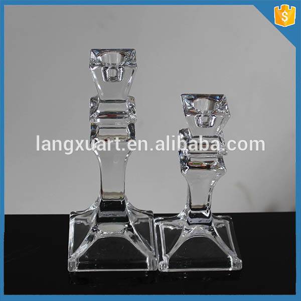 LXHY-TE015 crystal glass taper candle holder tiffany candle holder