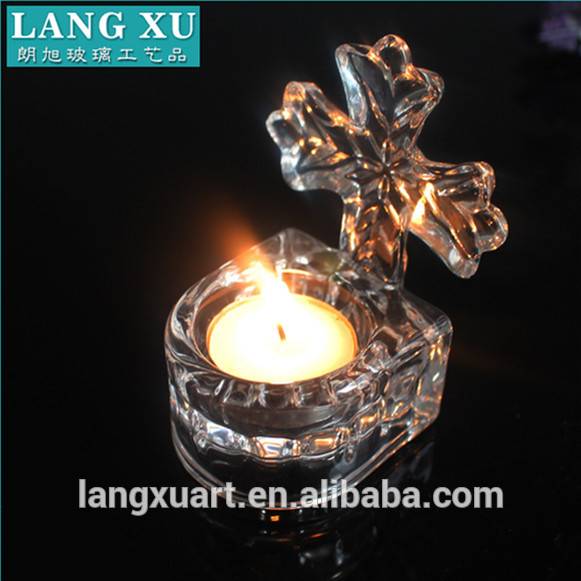 religion glass cross candle holder tealight candle holder church candle holder