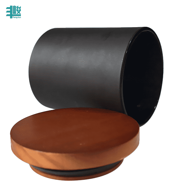 LXHY-Z229 round black glass jar wooden lid