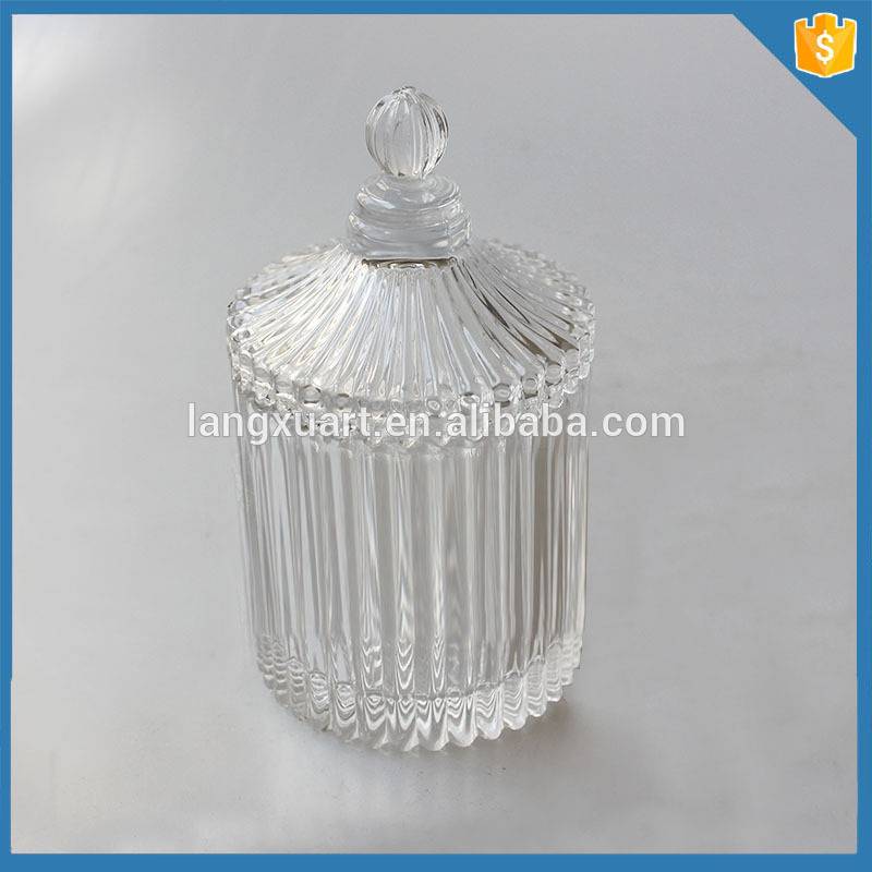 Glass crystal Deep Cut Small Canister