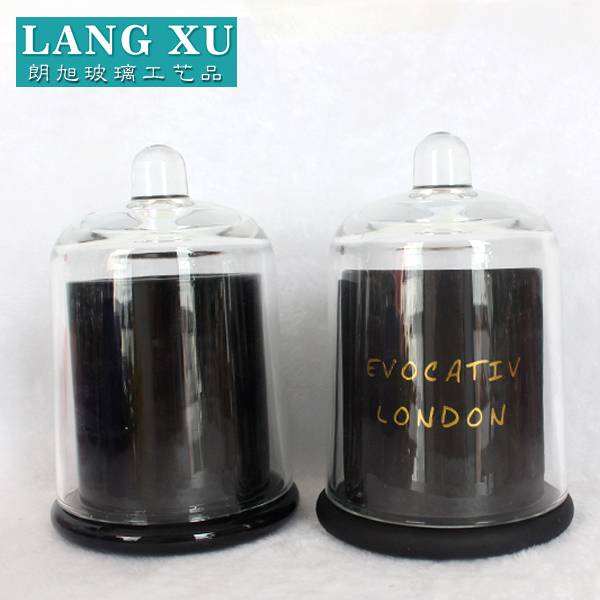 black glass jar for candles with lids