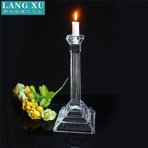 LangXu hand made candle stick holder &clear glass candle holder&eiffel tower candle holder