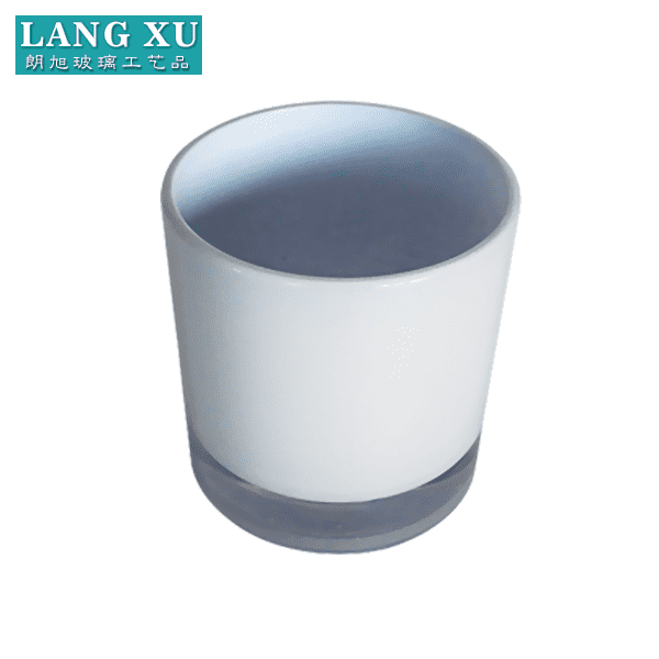 LXHY7989 white glass container for soy wax