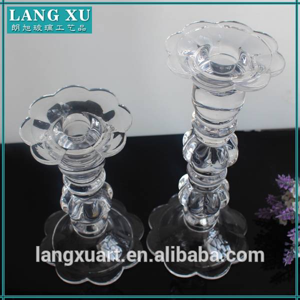 LX-A063 High quality wedding stages crystal pillars/ crystal Decoration wedding mandaps/ crystal carved glass candlesticks