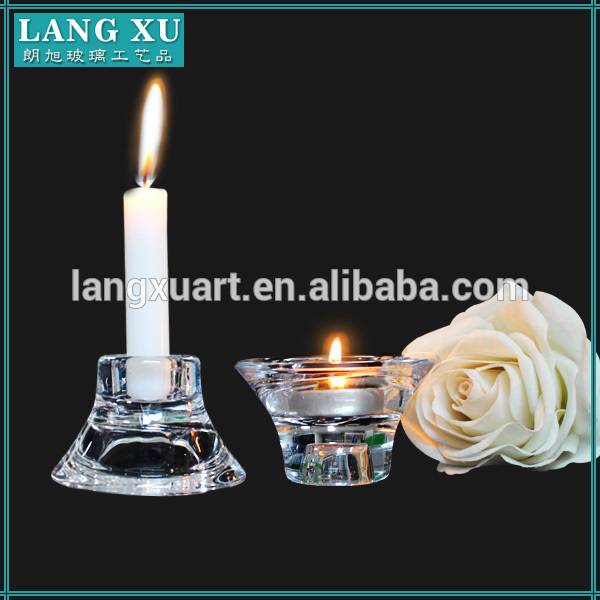 home decoration wholesale double use clear glass tealight candle holder