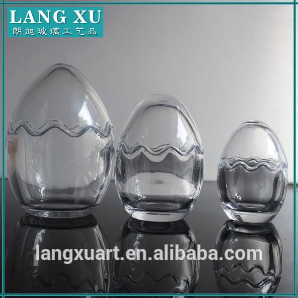 LXHY-T092 clear glass egg shaped gift box container