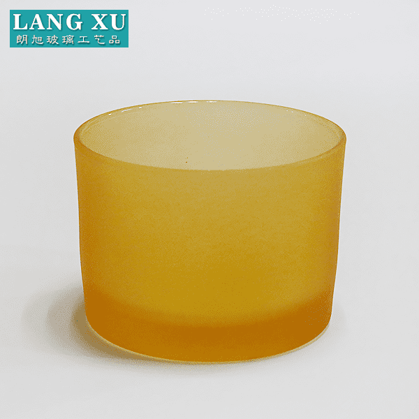 chinese supplier matte glass forested candle jar